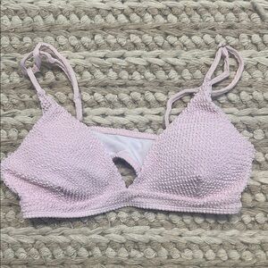 Light pink ribbed bathing suit top size medium